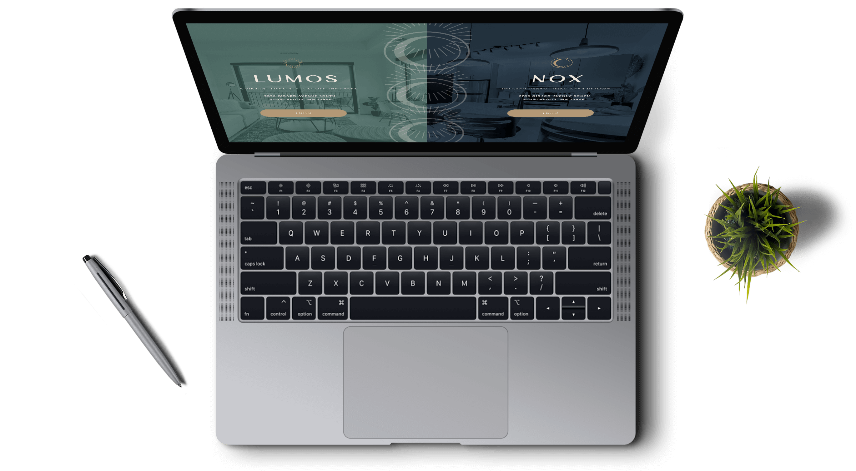 the lumos & now website on a laptop